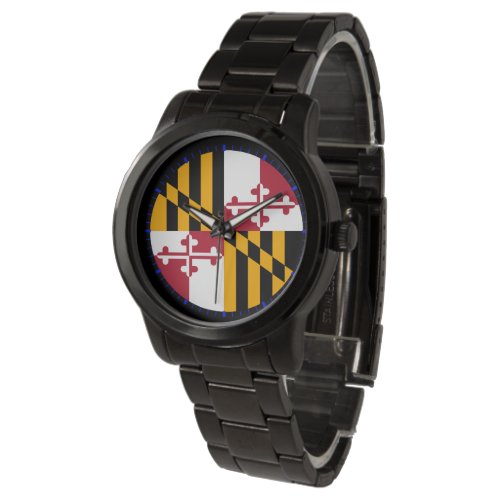 Maryland State Flag Blue Dial Design Watch