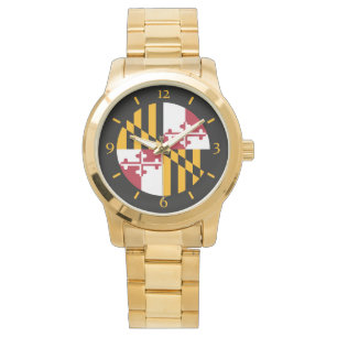 Maryland State Flag Blue Dial Digits Design Watch