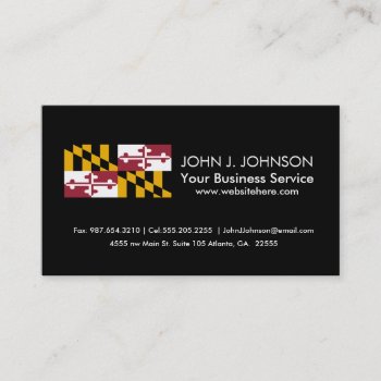 Maryland State Flag Business Card by HappyPlanetShop at Zazzle