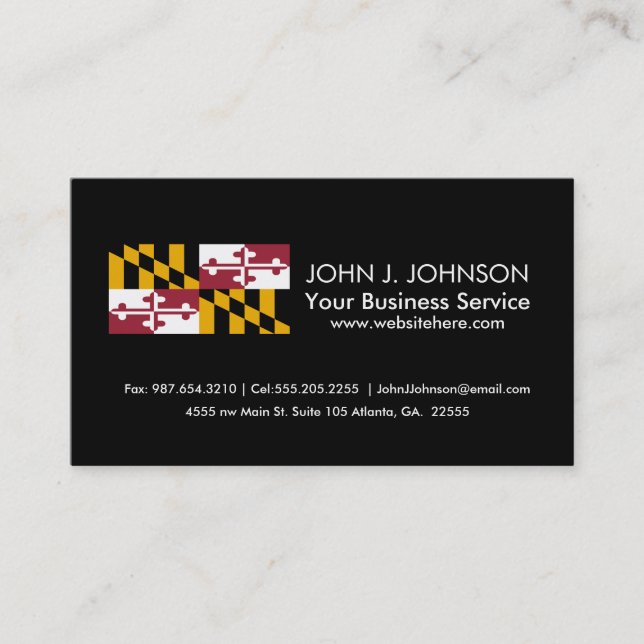 Maryland State Flag Business Card (Front)