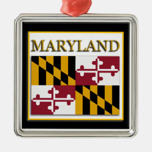 Maryland State Flag Christmas Ornament