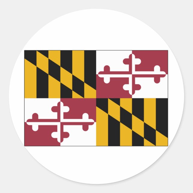 Maryland State Flag Classic Round Sticker (Front)