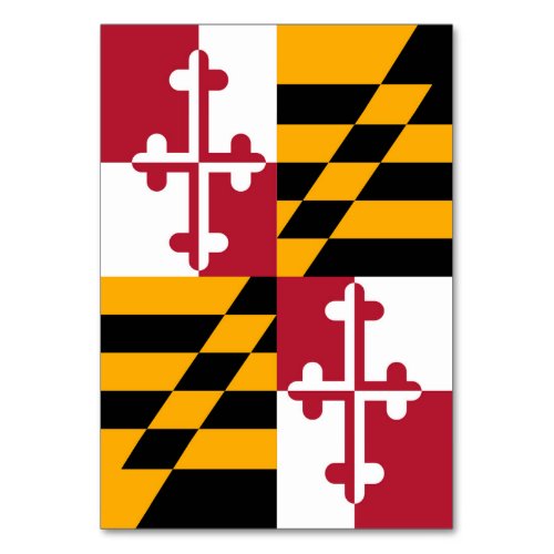 Maryland State Flag Colors Decor Table Number