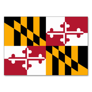 Maryland State Flag Colors Decor Table Number