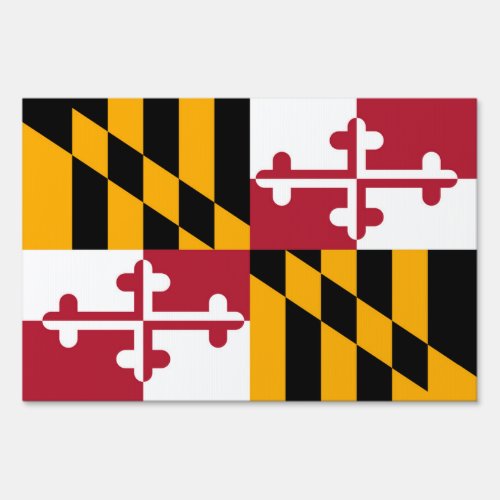 Maryland State Flag Colors Decor Yard Sign