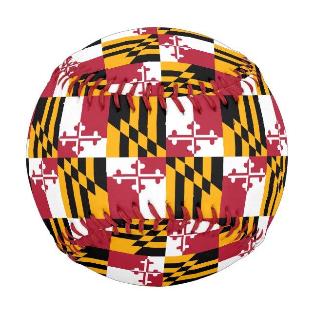 Maryland State Flag Colors Display Baseball (Front)