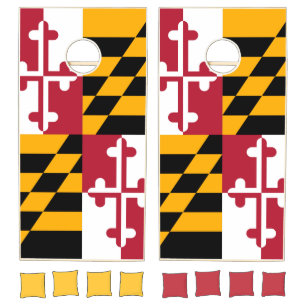 Maryland State Flag Colors Display Cornhole Set