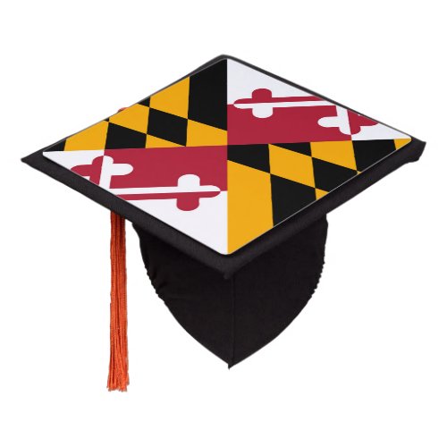 Maryland State Flag Colors Graduation Cap Topper