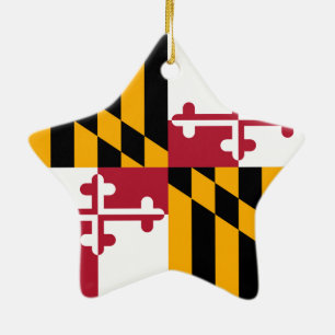 Maryland State Flag Colors Graphic Ceramic Ornament