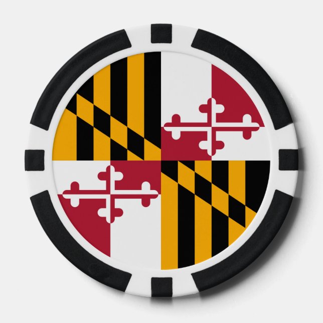 Maryland State Flag Colors Graphic Poker Chips (Front)