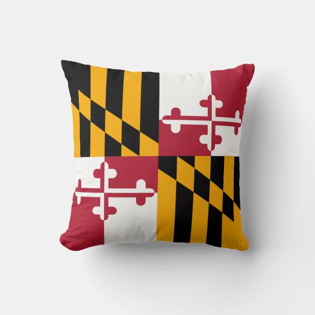 Maryland State Flag Colors Graphic Throw Pillow (Front)