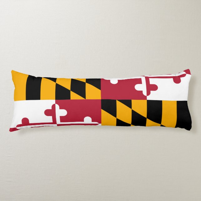 Maryland State Flag Colors Style Body Pillow (Front)