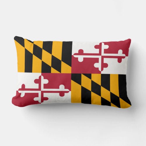 Maryland State Flag Colors Style Lumbar Pillow