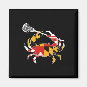 Maryland State Flag Crab Lacrosse Complete Stick B Magnet