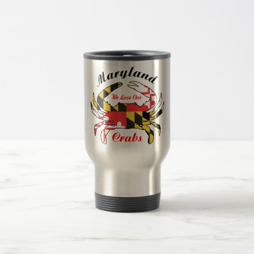 Maryland State flag Crab lovers stainless mug