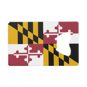 Maryland State Flag Credit Card Bottle Opener