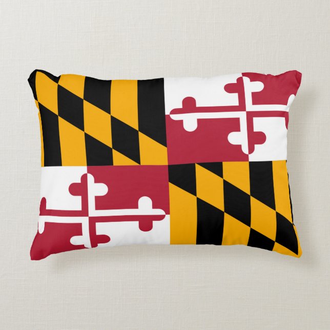 Maryland State Flag Design Accent Pillow (Front)