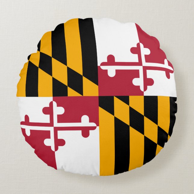 Maryland State Flag Design Accent Round Pillow (Front)