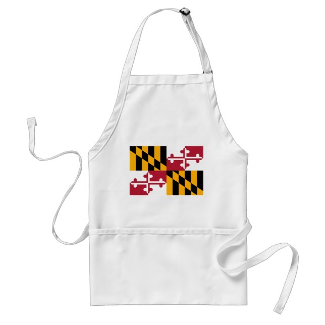 Maryland State Flag Design Adult Apron (Front)