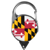 Maryland State Flag Design Badge Holder (Carabiner Front)