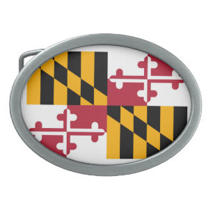 Maryland State Flag Design Belt Buckle