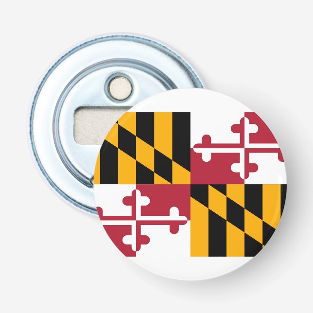 Maryland State Flag Design Bottle Opener (Front)