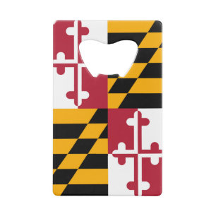 Maryland State Flag Design Credit Card Bottle Opener