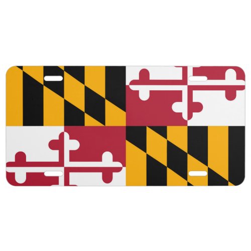 Maryland State Flag Design Decor License Plate