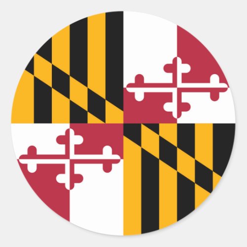 Maryland State Flag Design Decoration Classic Round Sticker