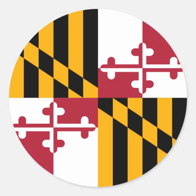 Maryland State Flag Design Decoration Classic Round Sticker (Front)