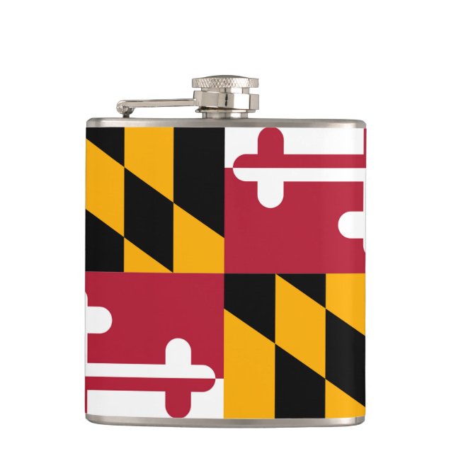 Maryland State Flag Design Display Flask (Front)