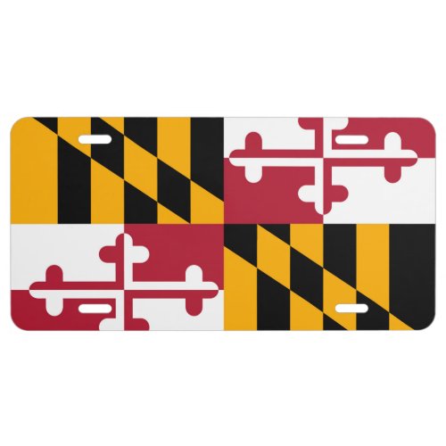 Maryland State Flag Design Display License Plate