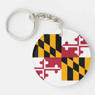 Maryland State Flag Design Keychain