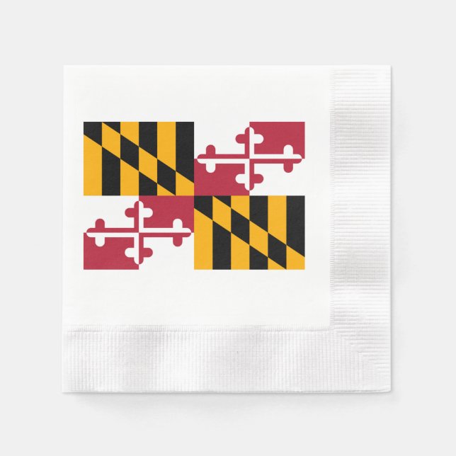 Maryland State Flag Design Paper Napkins (Front)