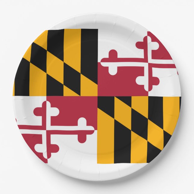 Maryland State Flag Design Paper Plates (Front)