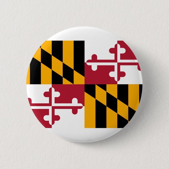 Maryland State Flag Design Pinback Button (Front)