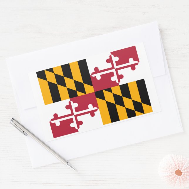 Maryland State Flag Design Rectangular Sticker (Envelope)