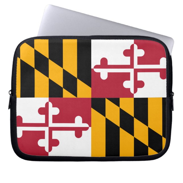 Maryland State Flag Design Style Laptop Sleeve (Front)