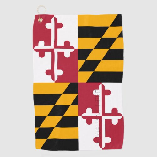 Maryland State Flag Design Your Text on a Golf Towel