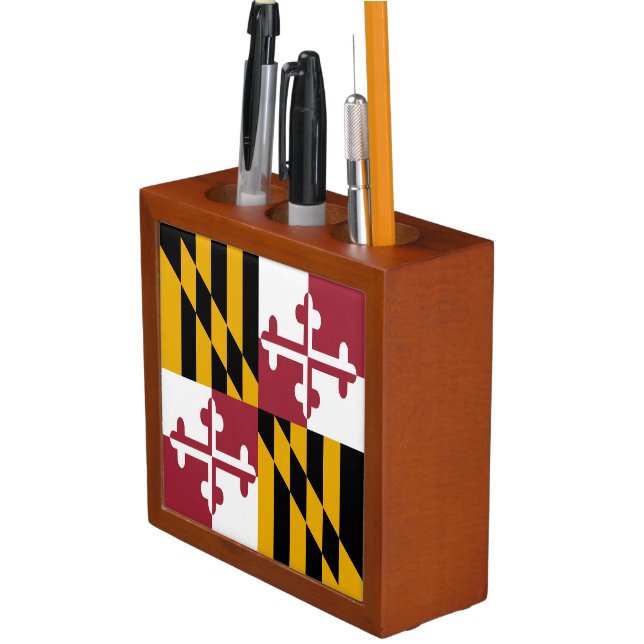 Maryland State Flag Desk Organizer (In Situ)