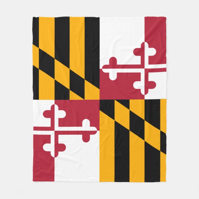 Maryland State Flag Festive Design Fleece Blanket (Front)