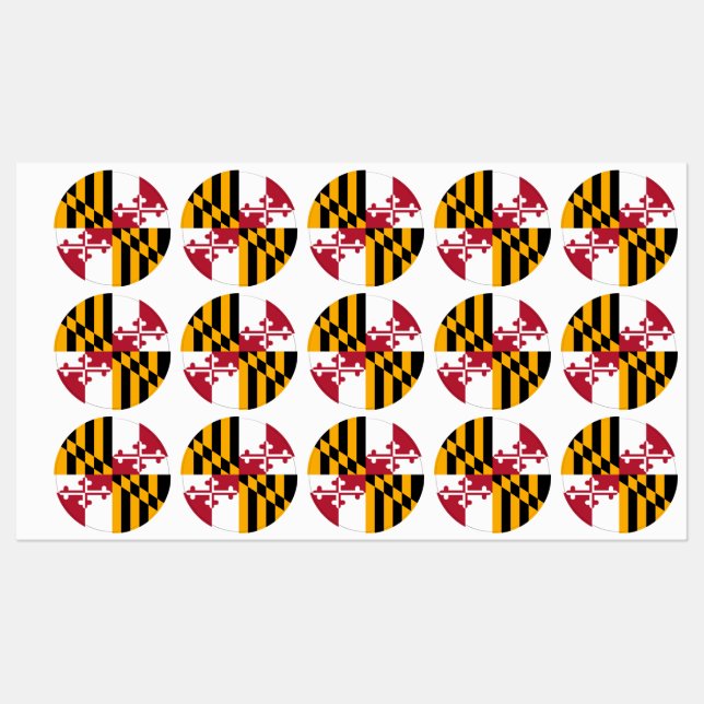 Maryland State Flag Festive Design Labels (Sheet)
