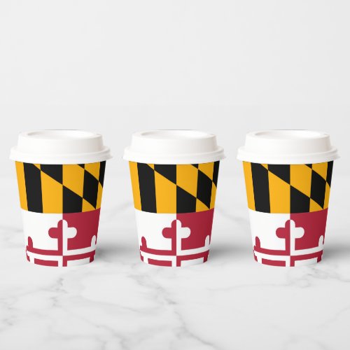 Maryland State Flag Festive Design Paper Cups