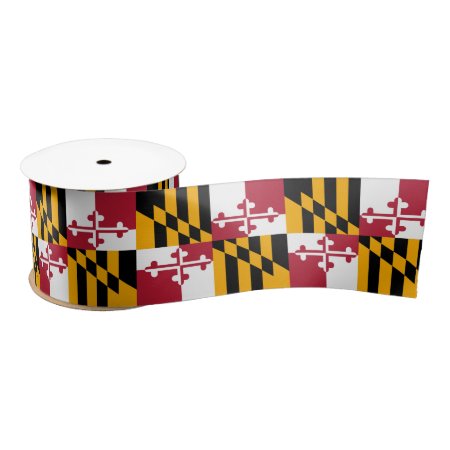 Maryland State Flag Festive Design Satin Ribbon