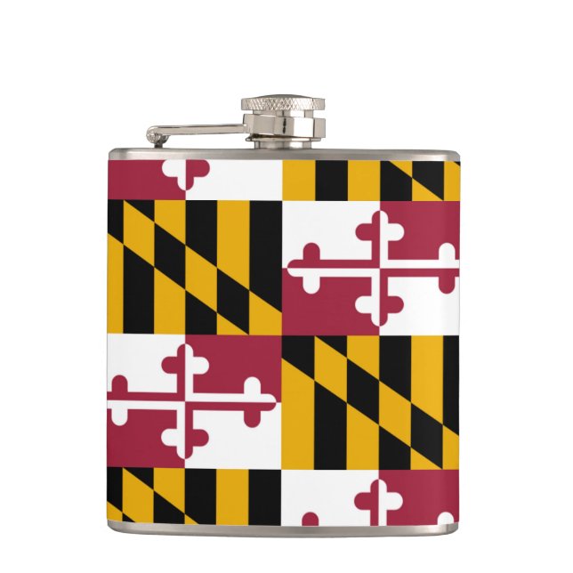 Maryland State Flag Flask (Front)