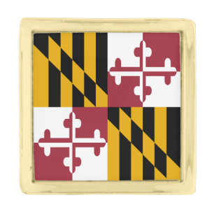 Maryland State Flag Gold Finish Lapel Pin