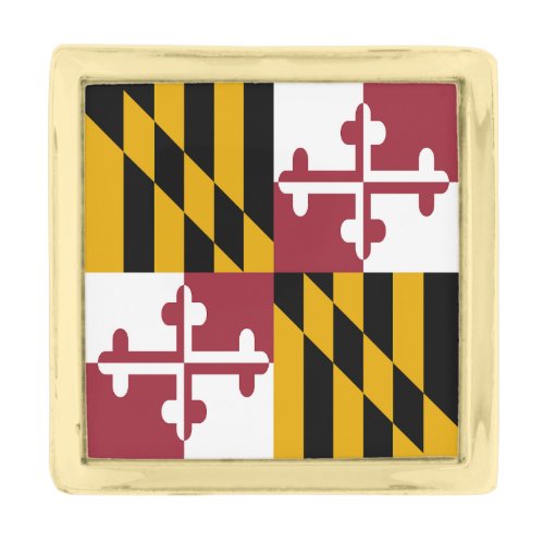 Maryland State Flag Gold Finish Lapel Pin