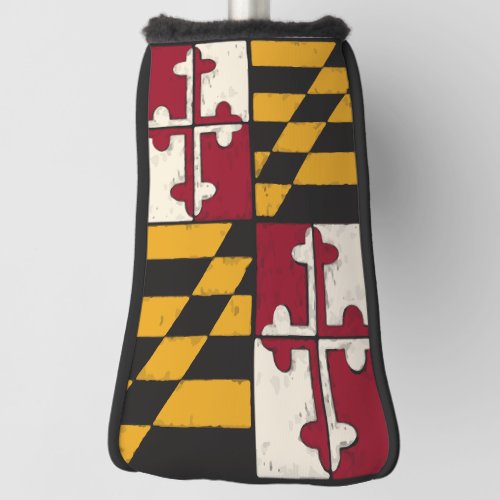 Maryland State Flag Golf Hand Painted Design Golf Head Cover