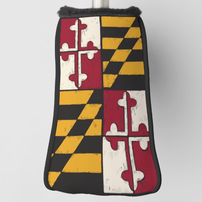 Maryland State Flag Golf Hand Painted Design Head Cover (Rotate 90)