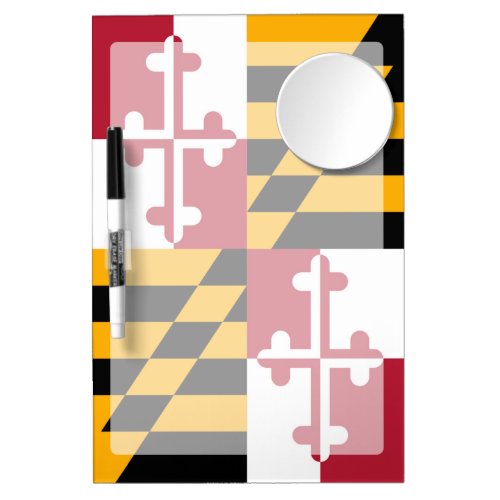 Maryland State Flag Graphic Dry Erase Board With Mirror